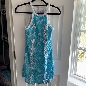 Lilly Pulitzer blue and white floral printed dress